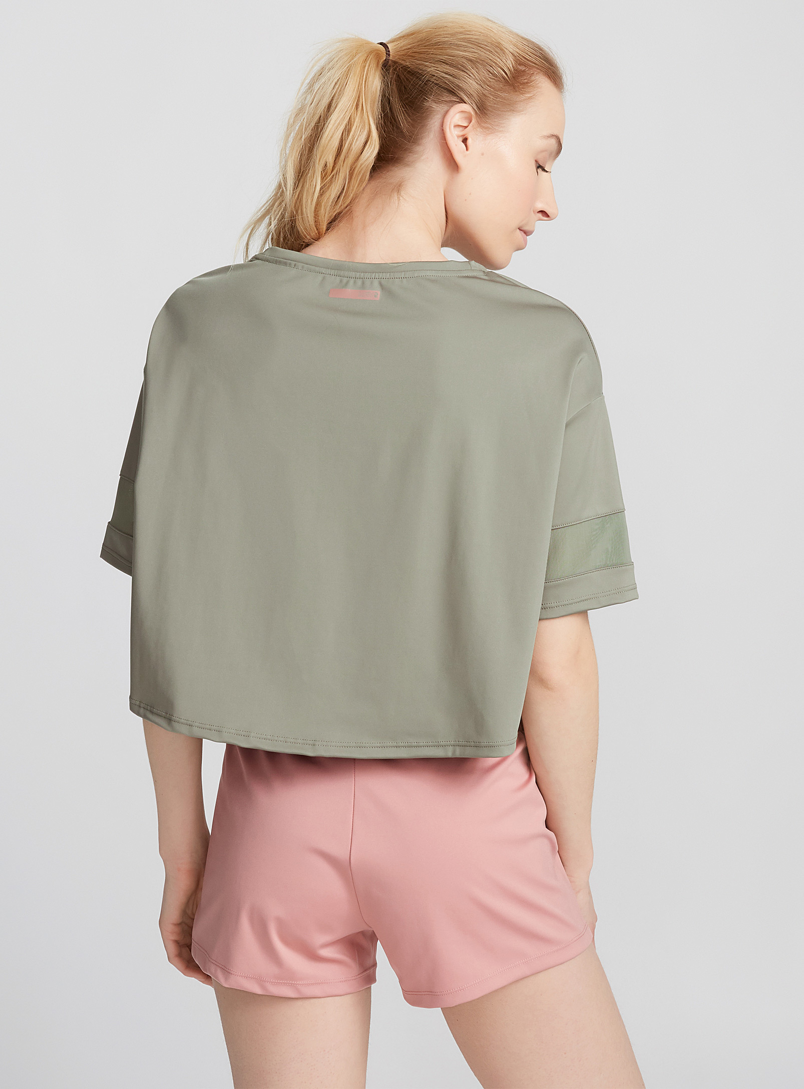 khaki cropped top