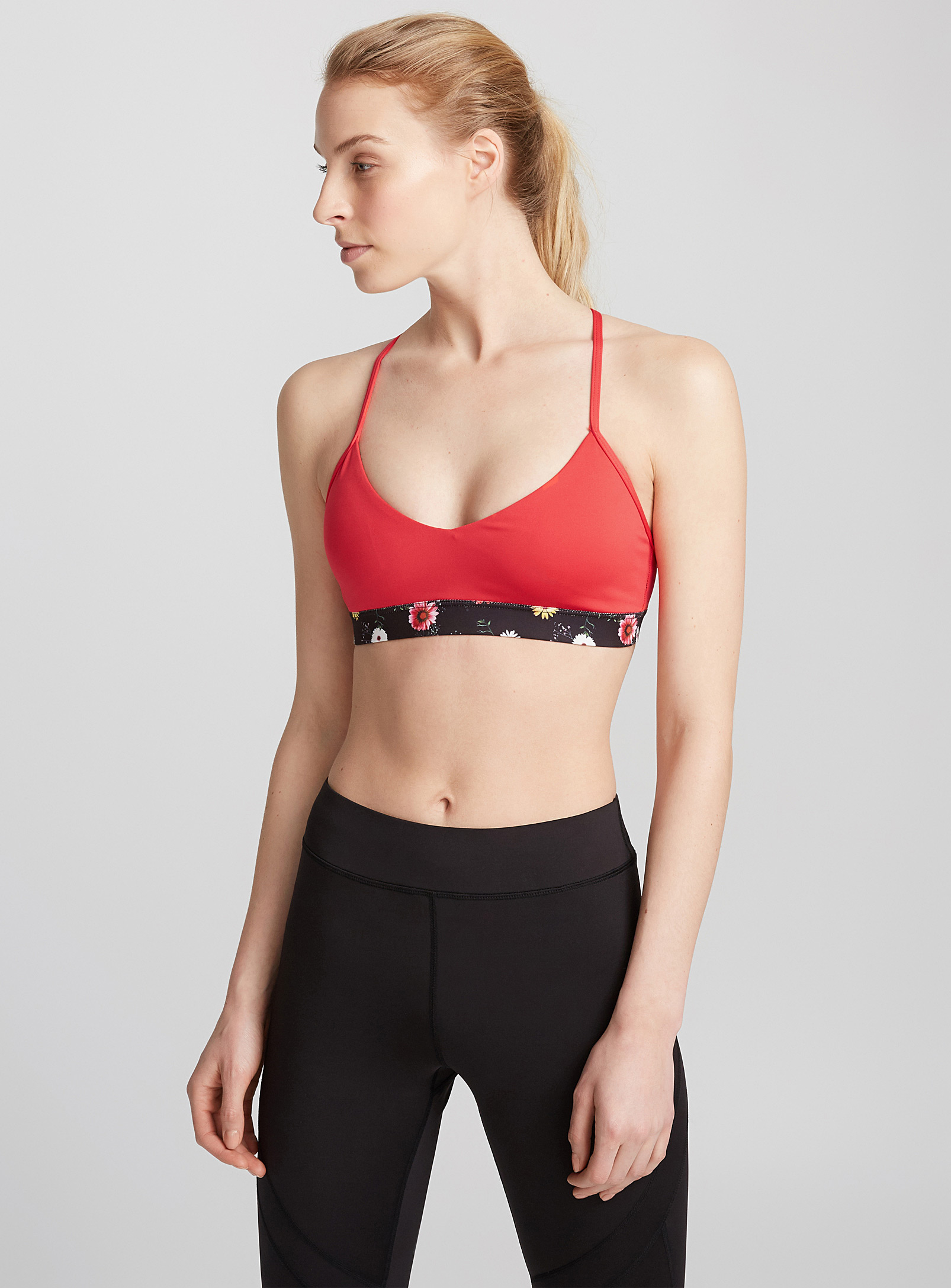 red sports bra top